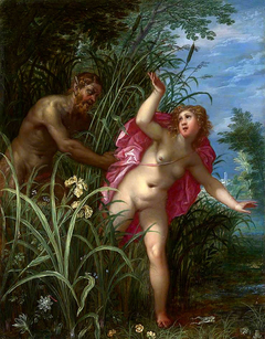 Pan pursuing Syrinx by Hendrick van Balen