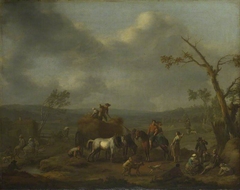 Peasants loading a Hay Cart by Johannes Lingelbach