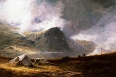 Peat burners near Snowdon by Frederick Clive Newcome