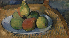 Plate of Fruit on a Chair by Paul Cézanne