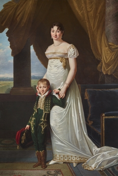 Portrait de la baronne Solignac avec son fils Jean-Baptiste-Eugène by Robert Lefèvre