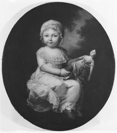 Portrait of a Child Holding a Doll by Giovanni Battista Cipriani