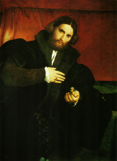 Portrait of a Gentleman with a Lion Paw by Lorenzo Lotto