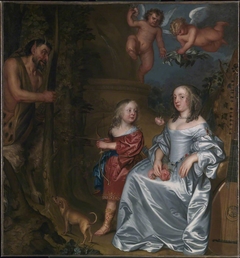 Portrait of a Lady and a Boy, with Pan by John Hayls