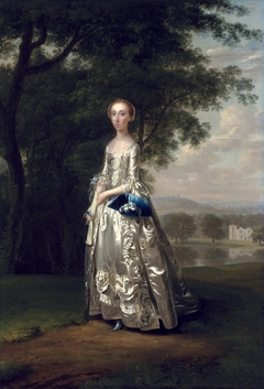 Portrait of a Lady in a Landscape by Arthur Devis