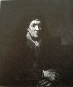 Portrait of a Seated Old Woman with Clasped Hands by Rembrandt