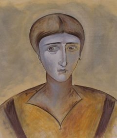 Portrait of a young woman by Aggeliki Papadomanolaki