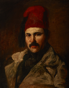 Portrait of Maksymilian Oborski Wearing a Fez by Piotr Michałowski