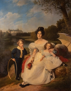 Portrait of Sophie Legrand, comtesse Walsh de Serrant, and her children by Louis Hersent