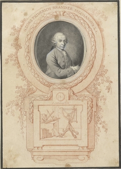 Portret van Georg Friedrich Brander by Johann Esaias Nilson