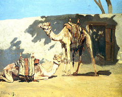 Resting camels by Alberto Pasini