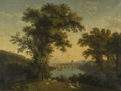 River Landscape with Women Playing with a Child by Jacob Philipp Hackert