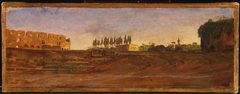 Roman Landscape with the Coliseum and the Attic of the Arch of Titus, Italy by Thomas Hiram Hotchkiss