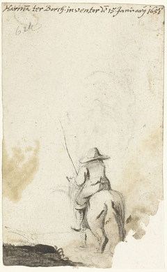 Ruiter te paard in een landschap by Harmen ter Borch