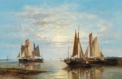 Sailing Boats on a Calm Sea by Abraham Hulk Senior