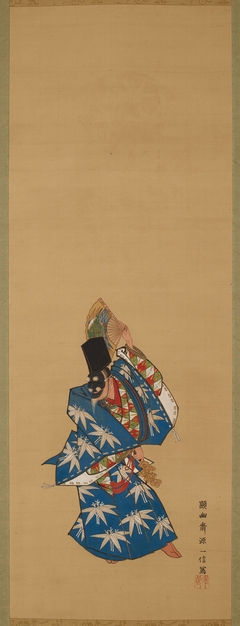 Senzai [right of a triptych of the Noh roles Senzai, Okina, and Sanbaso] by Kanō Kazunobu