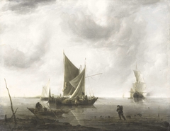 Ships at Anchor on a Quiet Sea by Jan van de Cappelle