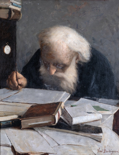 Spiritual father Ghevont Alishan in his study by Noè Bordignon