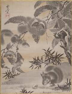 Squirrels Gathering Chestnuts by Kawanabe Kyōsai