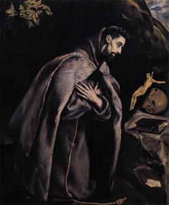 Saint Francis in Prayer before the Crucifix by El Greco