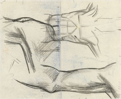 Studieblad met bovenarm, schouder en torso by Jan Toorop