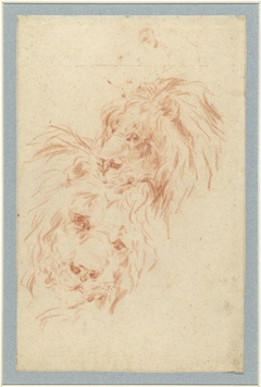 Studies van twee leeuwenkoppen by Jean Baptiste Hilaire