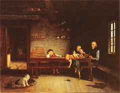 Sunday Morning in a Peasant Cottage by Adolf von Becker