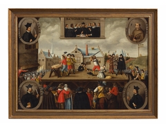 Terechtstelling der beklaagden inzake het Verraad van Maastricht in 1638. La traison de Maestricht by anonymous painter