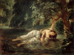 The death of Ophelia by Eugène Delacroix