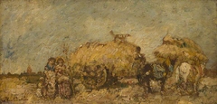 The Hayfield by Adolphe Joseph Thomas Monticelli