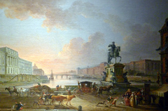 The Hôtel des Monnaies, The Pont Royal and The Louvre, from the Pont Neuf, circa 1775 by Jean-Baptiste Lallemand