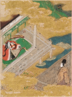 The Maiden of the Bridge (Hashihime), Illustration to Chapter 45 of the Tale of Genji (Genji monogatari) by Tosa Mitsunobu