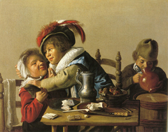 Three Children at a Table by Jan Miense Molenaer