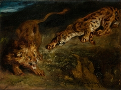 Tiger and Lion by Eugène Delacroix