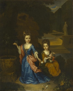 Twee kinderen van Francesco Lopez Suasso by Constantijn Netscher