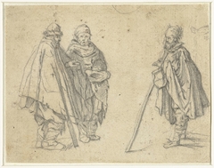 Twee studies van bedelaars by Jacques Callot