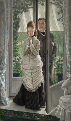 Two Figures at a Door (The Proposal?) by James Tissot