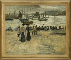 Untitled (Beach Scene with Figures) by Herbert Ivan Babbage