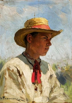 A Boy in a Straw Hat by Mykola Pymonenko