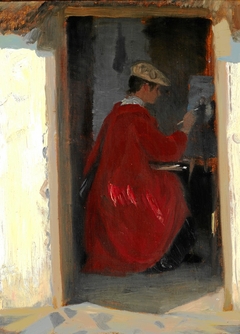 Dansk: Marie Krøyer malende i Ravollo by Peder Severin Krøyer