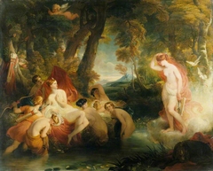 Venus in Search of Cupid Surprises Diana by William Hilton