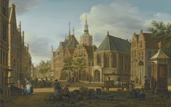 View of the Groenmarkt looking towards Westeinde in The Hague by Paulus Constantijn la Fargue