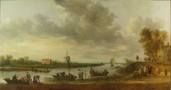 View of the Vliet near Voorschoten with Oostbos House by Jan van Goyen