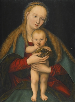 Virgin and Child with a Bunch of Grapes by Lucas Cranach the Younger