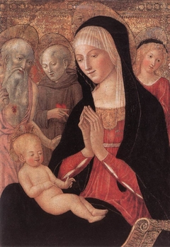 Virgin and Child with Saint Jerome, Saint Anthony of Padua and Two Angels by Francesco di Giorgio