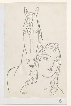 Vrouw met paard by Leo Gestel