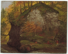 Watkins Glen; verso: Landscape by Thomas Cole