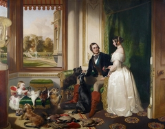 Windsor Castle in modern times; Queen Victoria, Prince Albert and Victoria, Princess Royal by Edwin Henry Landseer