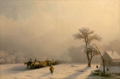 Winter Caravan on Road by Ivan Aivazovsky