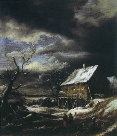 Winter Landscape with Wooden House by Jacob van Ruisdael